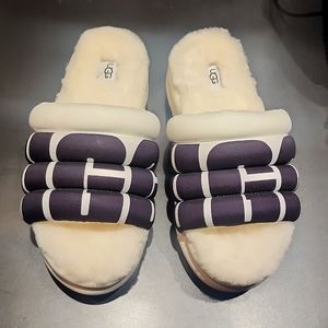Ugg Lamb fur lined Treadlite Platform Slippers